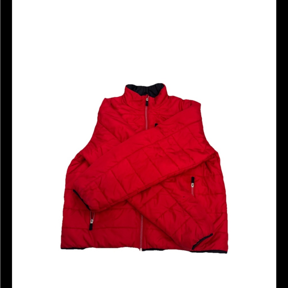 Lands End Red Quilted Primaloft Puffer Lightweight Jacket Men Size L (42-44)